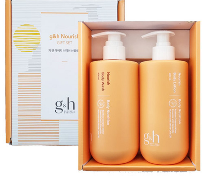 암웨이 G&H 너리쉬 선물세트/바디로션+바디워시, 1세트