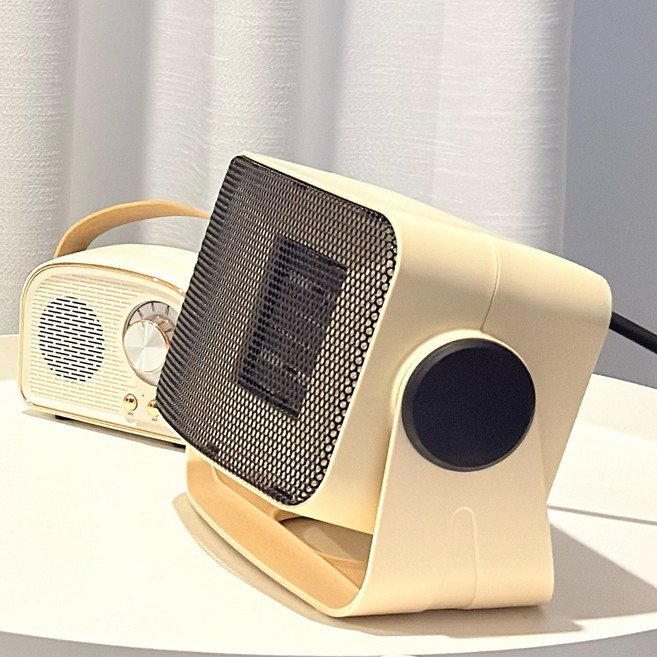 히트베어 사무실 발난로 가정용 미니 온풍기 저소음 탁상용 전기 히터 책상 난방기 절전형, 베이지, ND-PTC02