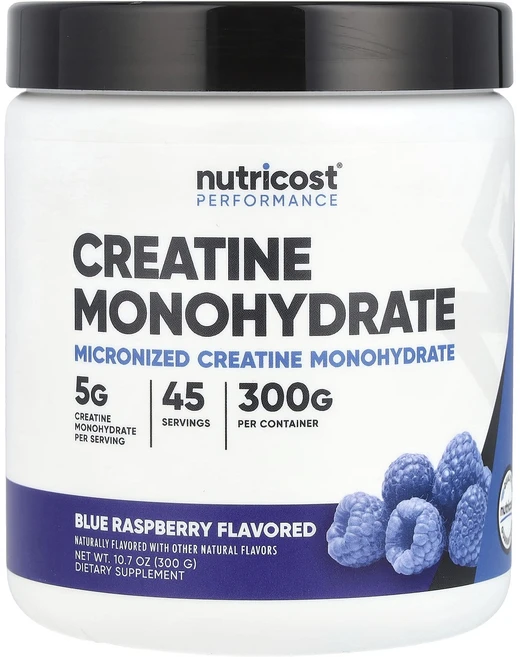 Nutricost 운동 능력 크레아틴 일수화물 블루 라즈베리 300g(10.7oz), Nutricost운동능력크레아틴일수화물블루라즈베리300, 300g, 1개 - 쿠팡
