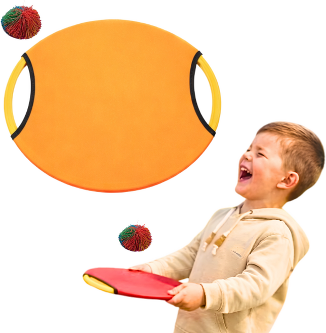 맘스픽 바운싱패드 쿠쉬볼 세트 캐치 원반 스포츠 야외놀이 바운스패드, 1개, 오렌지