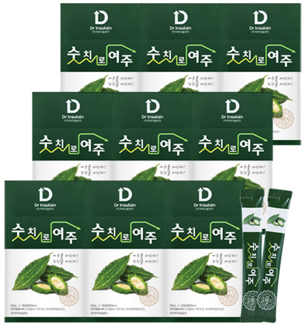 숫치로여주즙 100%여주즙 HACCP인증 상시제조 가장많이선택, 9박스, 20mlX30포, 600ml