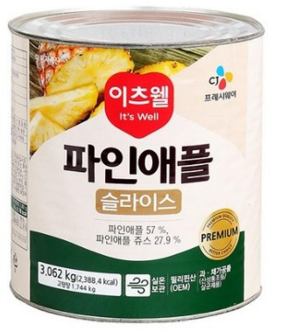 이츠웰 파인애플캔(슬라이스)3.062Kg, 3.062kg, 1개