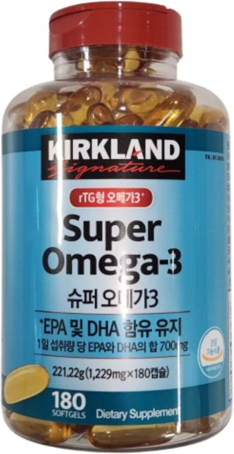 [정품] 커클랜드 슈퍼 오메가3 코스트코 회원전용 프리미엄 영양제 EPA DHA 리넨, 180정, 3개 - 쿠팡