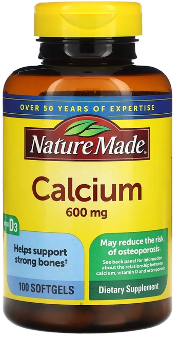 Nature Made 비타민 D3가 함유된 칼슘 600 mg 100 소프트젤, NatureMade비타민D3가함유된칼슘600mg100소, 1개, 100정 - 쿠팡