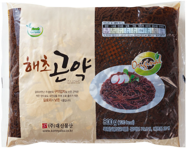 해초곤약 800g x 10개 100g당 15Kcal 해초분 함유 면사리 대용량 곤약