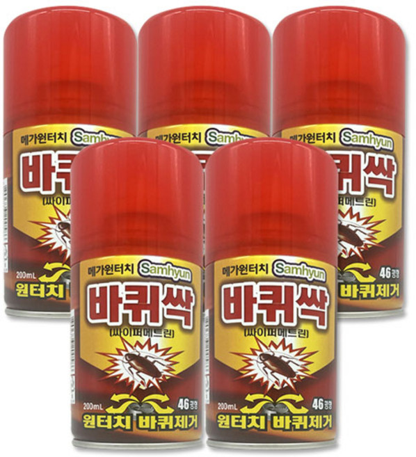 메가원터치 바퀴싹 200ml/바퀴벌레살충제, 200ml, 5개