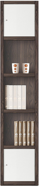 예뫼솔 2000시스템5단책장(상/하문형) 책꽂이 수납장 진열장 TV책장, 5단-0400책장(상/하문)-월넛, 5단