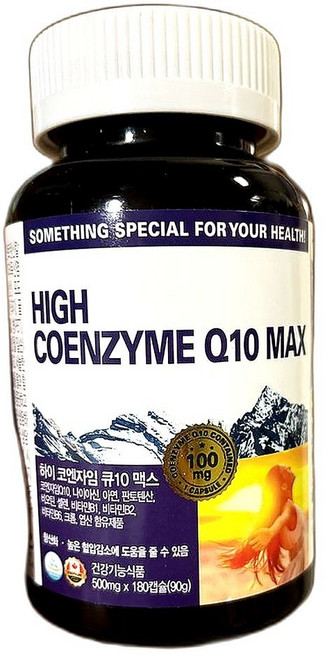 하이 코엔자임Q10 맥스 6개월분 고용량 건강식품 영양제 캡슐 180캡슐 1개, 90g