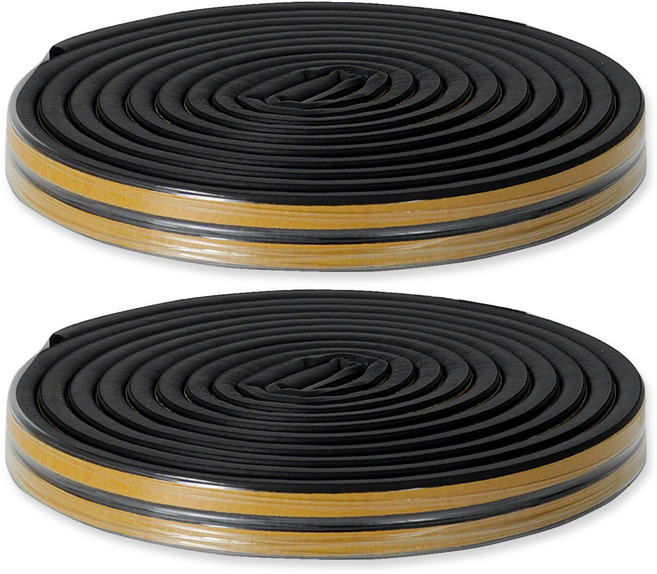 루모리 현관문 문틈 창문 틈새막이 문풍지 9 x 7.5mm 6M, 블랙, 2개