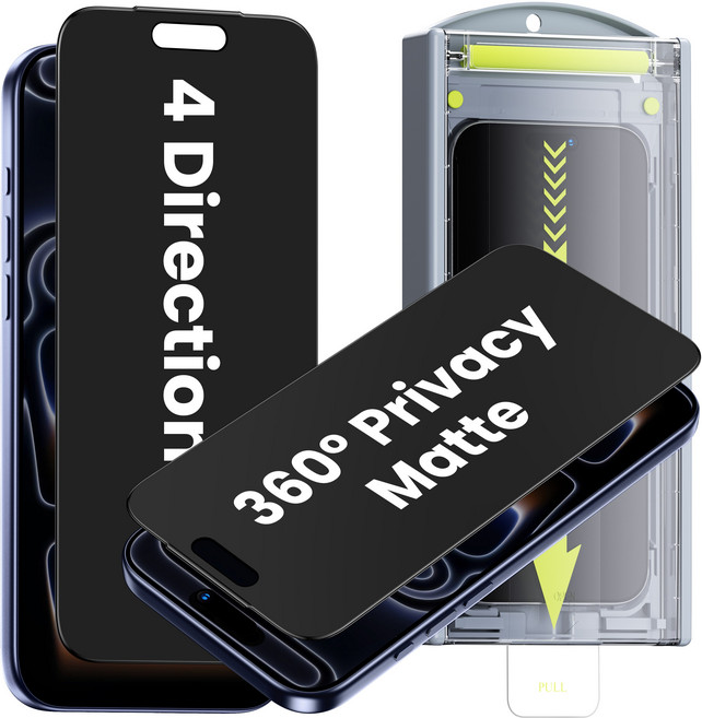 WSKEN 무광 지문방지 360도 사생활보호필름 전방향프라이버시 Easy 자동부착, 2개