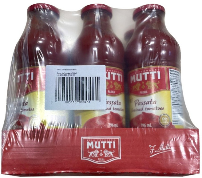 MUTTI 파사타 토마토 퓨레, 6개, 796ml