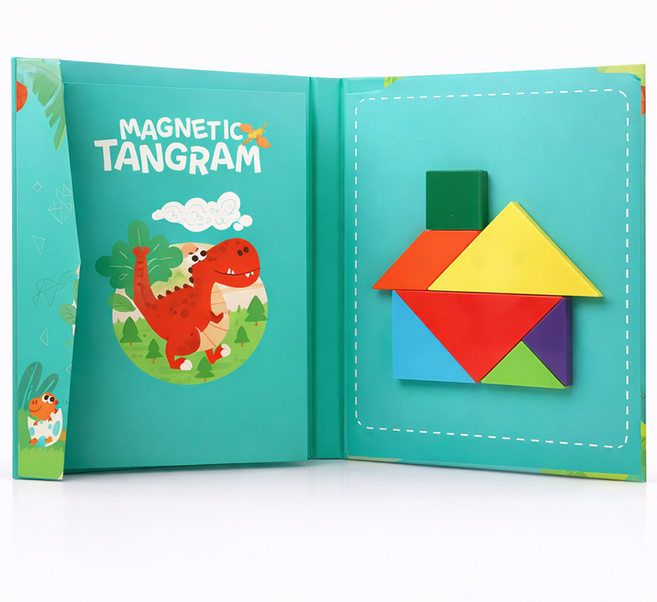 탱그램 ABS칠교자석놀이 4가지 디자인 EQ IQ 치매예방 도형놀이 탱그램 수학놀이 도안놀이, 옵션4번일러스트민트, 1개