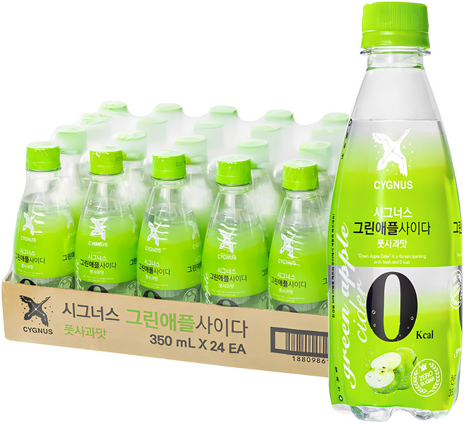 시그너스 그린애플 제로 사이다, 24개, 350ml