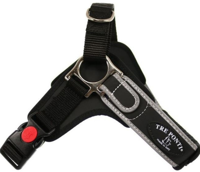 중형 대형견용 트레폰티 포르자 쉬운 하네스(블랙), 블랙, 1개