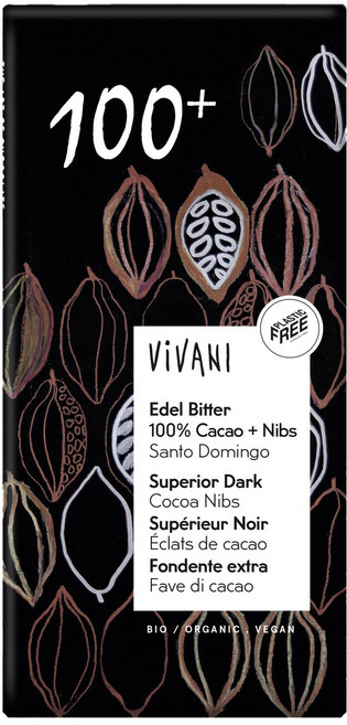 비바니 유기농 다크초콜릿 100%, 20개, 80g