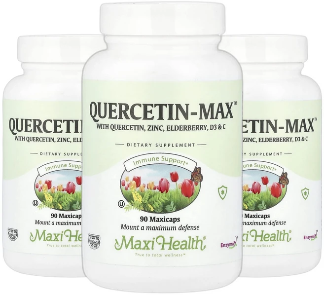 맥시헬스 퀘르세틴 Quercetin-Max 맥시캡 90정 2+1, 3개 - 쿠팡