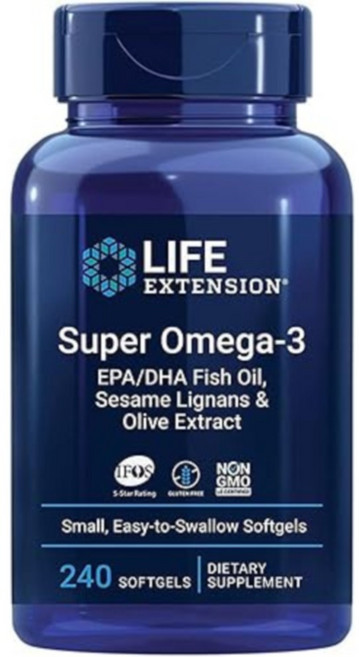 Life Extension 슈퍼 오메가3 240정 2000mg EPA DHA 고함량 피쉬오일 안티에이징 웰니스 브레인푸드