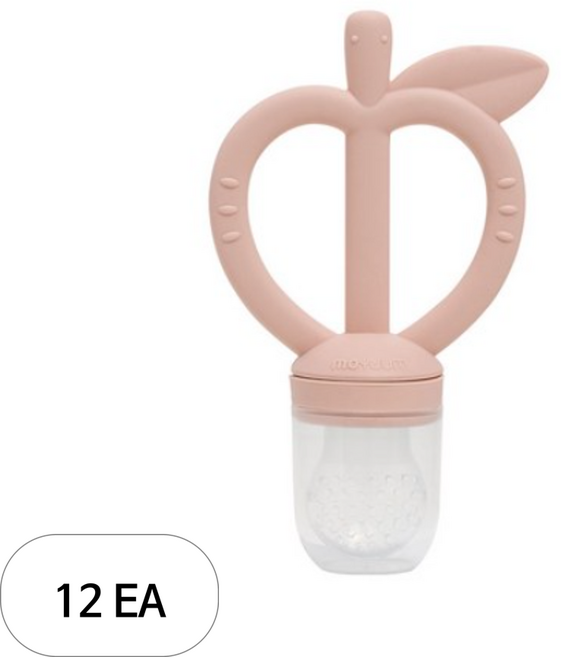 모윰 유아용 애플피치 치발기 과즙망, 피치핑크, 12개