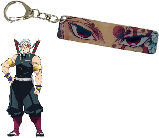 오드아이 귀멸의칼날 눈동자 키링 귀살대 아크릴 양면 빛나는 눈 열쇠고리, 텐겐, 1개