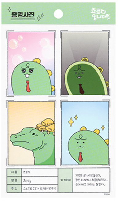 카카오 니니즈 죠르디입니다 포토 스티커 증명사진