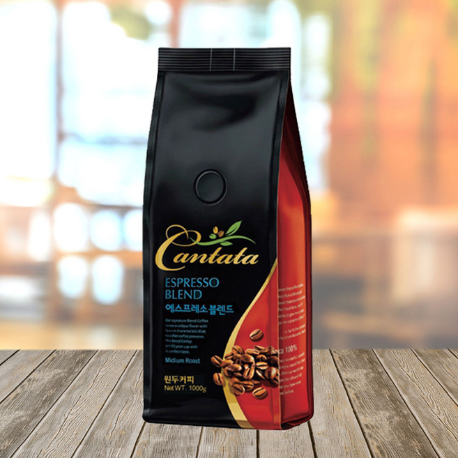 칸타타 원두커피 에스프레소 1kg(홀빈)/로스팅, 1kg, 1개, 홀빈(분쇄안함)