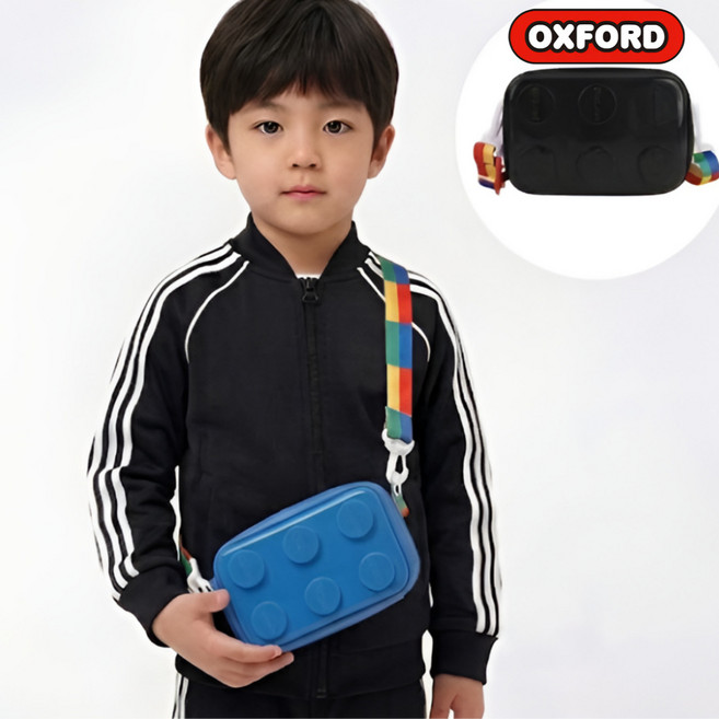 옥스포드 블록패턴 미니 크로스백 어린이 외출가방