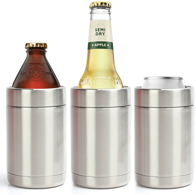 맥주 쿨러 맥주병 소주 음료수 아이스 맥주캔 캔쿨러 홀더 캠핑 낚시 보냉백 시원하게 병 보냉기 병팩, R99311S(실버, 1개