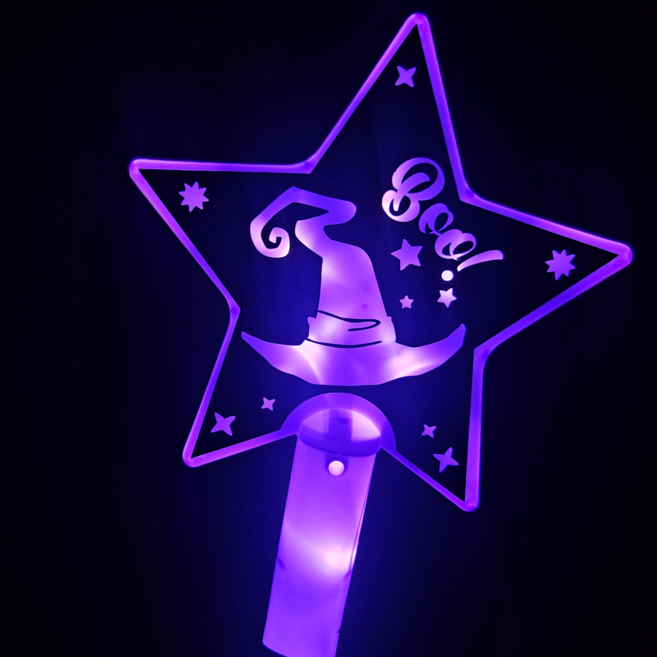 할로윈파티 LED 응원봉 파티소품, 빗자루, 퍼플