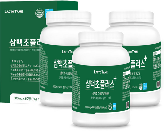 식약청인증 삼백초추출물 정 국산 삼백초 추출 분말 90% 미퀠리아닌 맥문동 곰피 식약처 haccp 인정, 3개, 60정