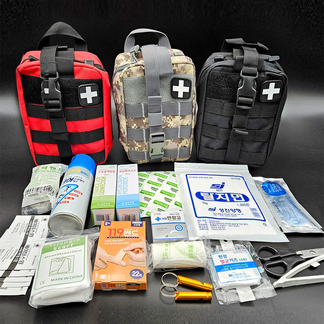 스피드구급배낭 16종키트 휴대용구급가방 캠핑용구급키트, 블랙 케이스, 1개
