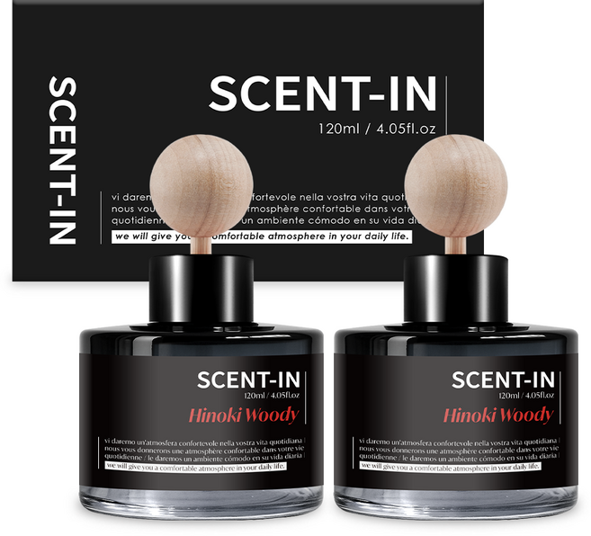 센트인 차량용 방향제, 히노키 우디, 2개