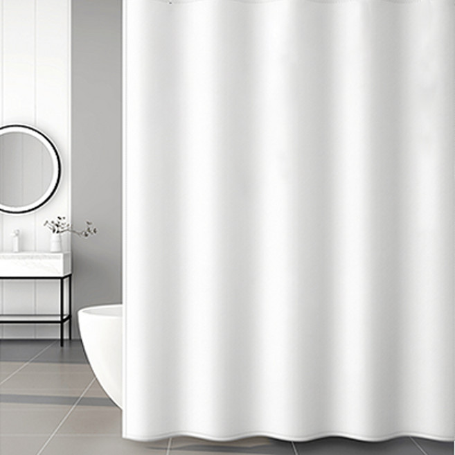 코팅블루 설치쉬운 무타공 방수 욕실 샤워커튼+커튼링세트, 1세트, 02.무지화이트