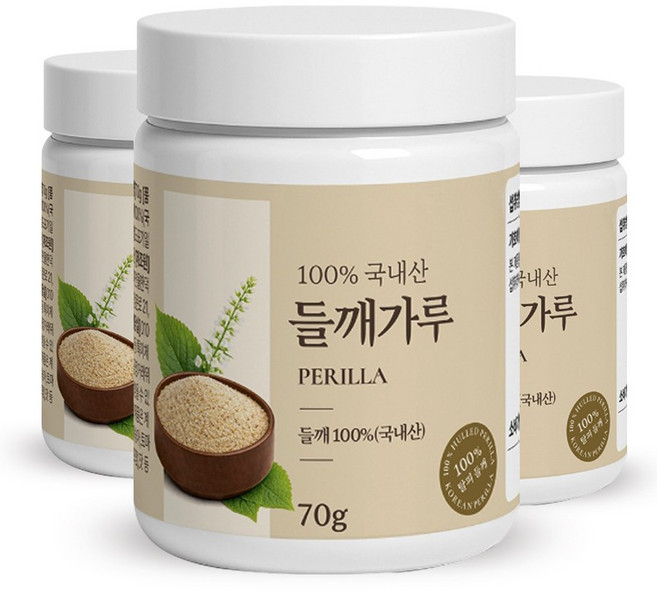 2위 - 국산 들깨가루 분말 파우더 무첨가 고소한 탈피, 3개, 70g