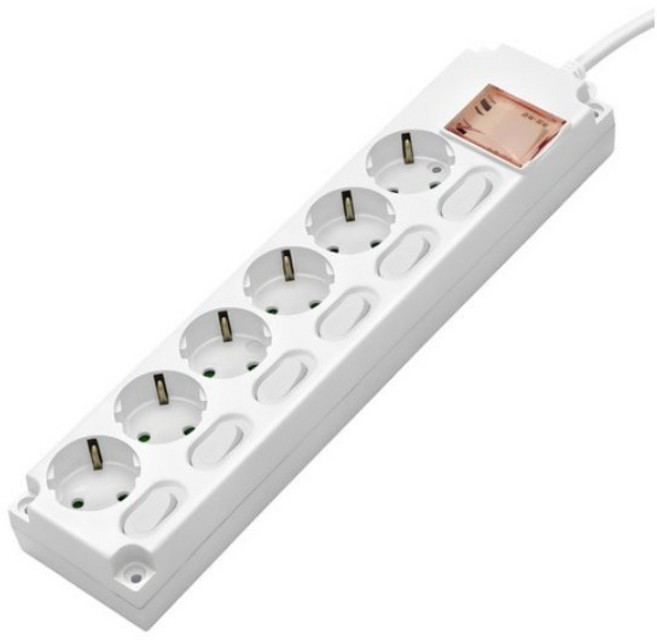 가가넷 포인트 16A 개별 스위치 6구 멀티탭 고정홀 내장, 1.5m, 흰색, 1개