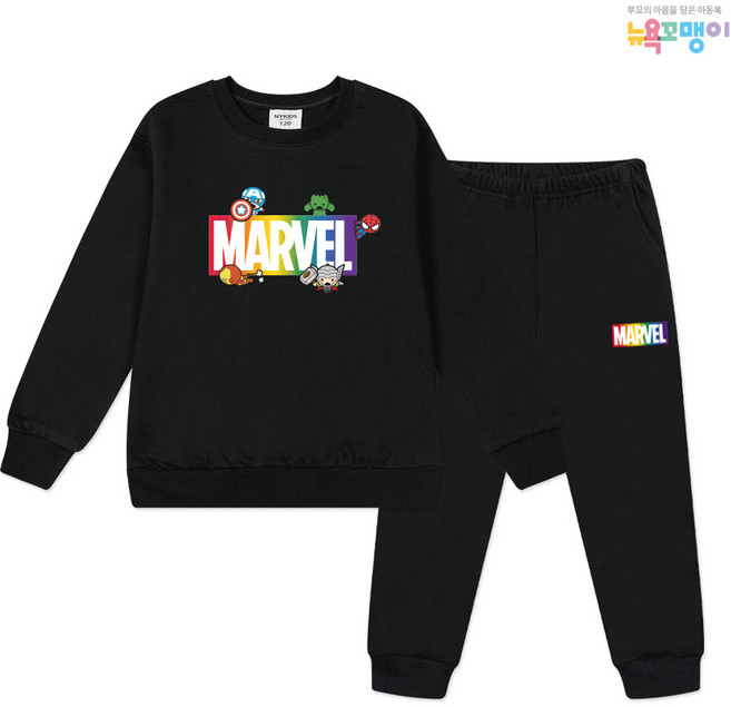 뉴욕꼬맹이 마블 맨투맨 트레이닝 세트 P145