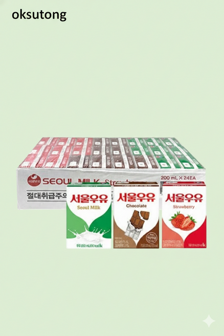 서울우유 멸균200ml 흰우유+초코+딸기 3종 혼합세트 1박스 24입, 200ml, 24개