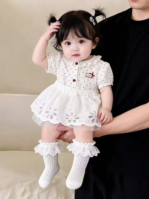 嬰兒衣服夏裝百天小月齡衣服裙子滿月包屁衣女寶寶週歲公主裙禮服