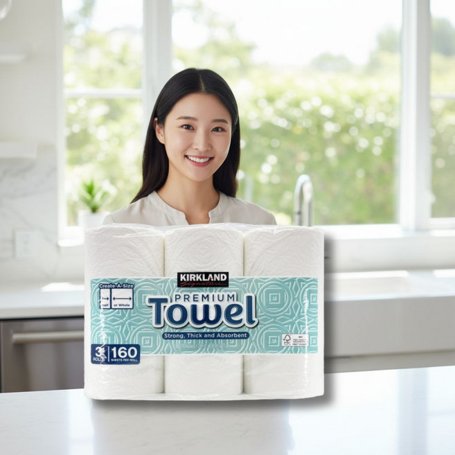 코스트코키친타월 커클랜드키친타올 160매 6롤, 6개입, 1개