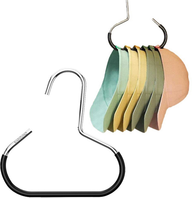 RAROUND 공간활용 모자 보관용 후크 행거 옷걸이 스카프 머플러 가방 넥타이 걸이, 5개, 블랙