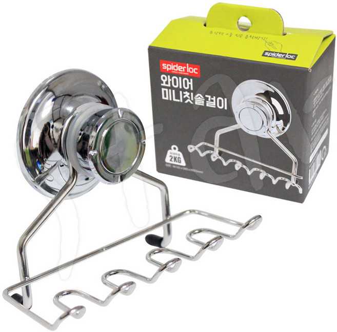 굿센스 와이어 미니 칫솔걸이 4구 스텐 흡착 칫솔 욕실 용 행거, 단품, 1개