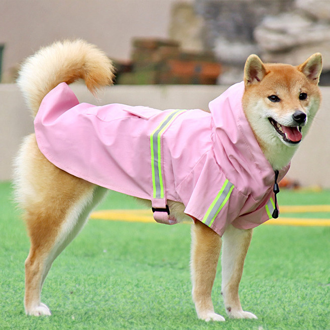 ZHEYE 짱귀여운 산책용 강아지우비 전신 반려동물, 핑크색, 1개