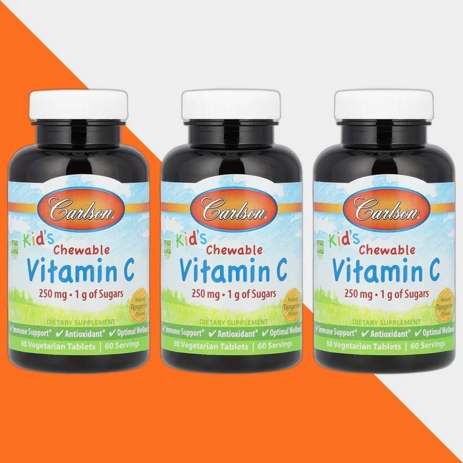 칼슨 비타민C 어린이 츄어블 250mg 60정 키즈 VitaminC 3개 - 쿠팡