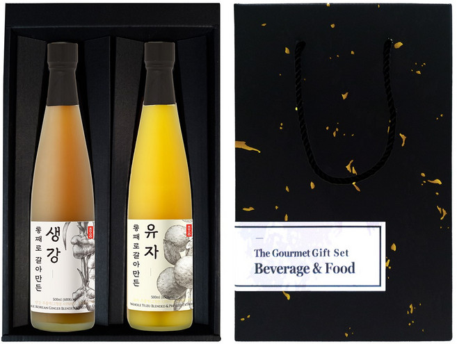 통째로 갈아만든 생강&유자 선물세트, 1세트, 500g, 2개입