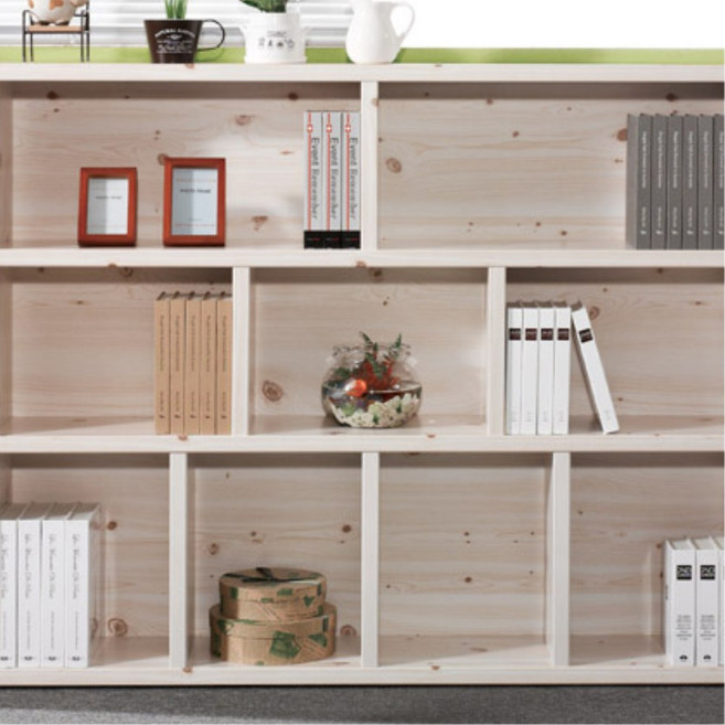 리기굿 두꺼운 3단 가로형 1500 오픈형책꽂이장 거실장식선반가구 아이방책장, 삼나무