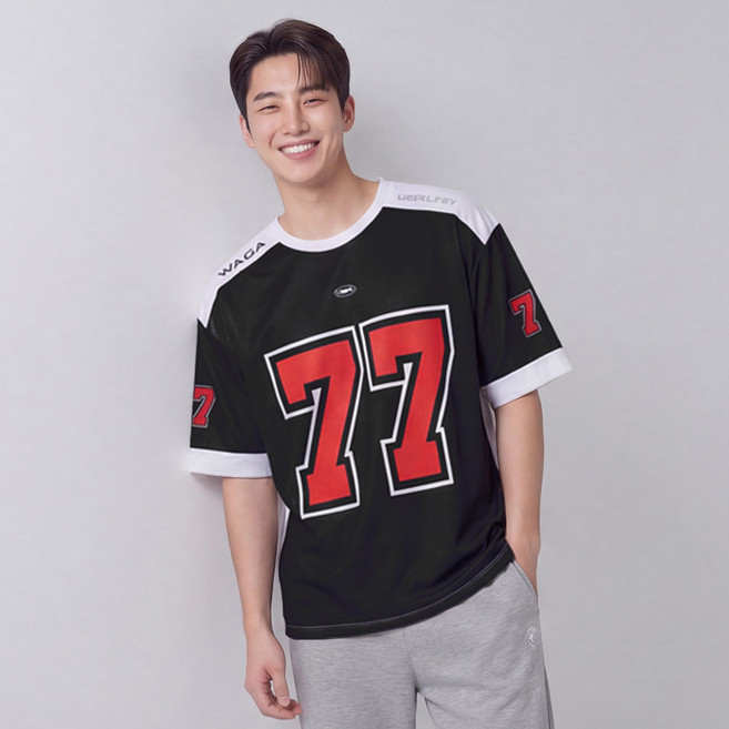 루크 남성 블록코어 메쉬 럭비 반팔 티셔츠 남자 여름 오버핏 반팔티 데일리 여름용 헬스 런닝 기능성 매쉬 져지