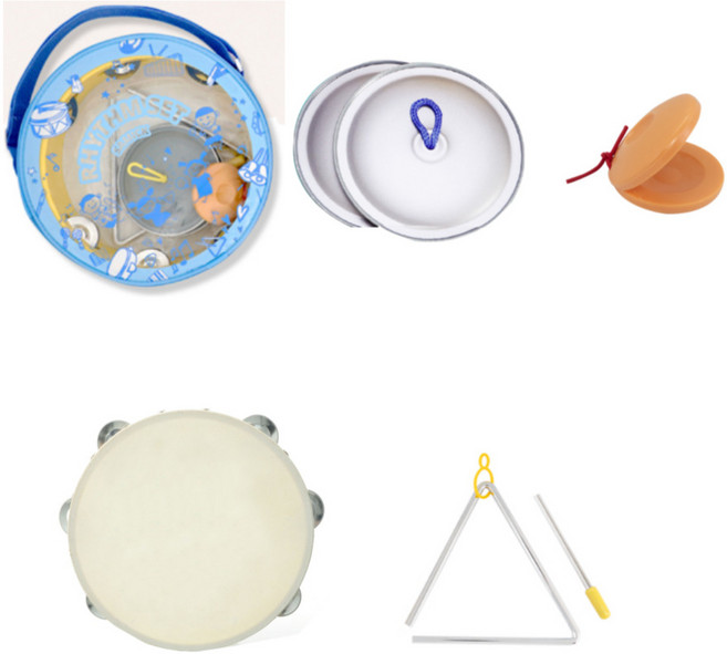 삼익악기 리듬세트 모음 탬버린 캐스터네츠 트라이앵글 심벌즈, 블루, 1개