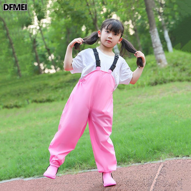 DFMEI 兒童雨衣揹帶雨褲防水全身男女童幼兒園套分體式防暴雨