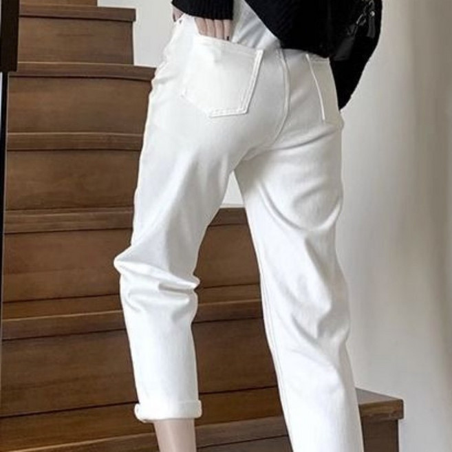 미중 여성 여름 뉴 데님 박시 날씬 얇은 하이웨스트 배기 바지 cxyf