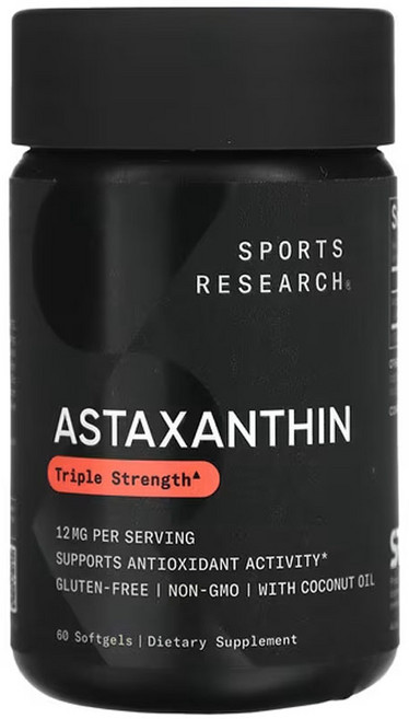 스포츠 리서치 아스타잔틴 트리플 스트렝스 12mg 소프트젤 60정, 1개