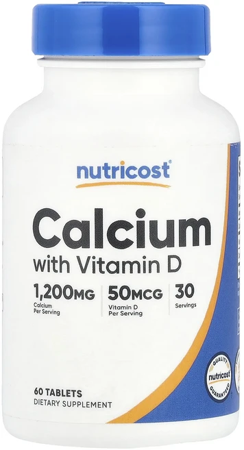 Nutricost 비타민D 함유 칼슘 60정, 1개 - 쿠팡